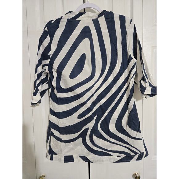 Tommy Hilfiger large women's navy blue and white top - Picture 5 of 11
